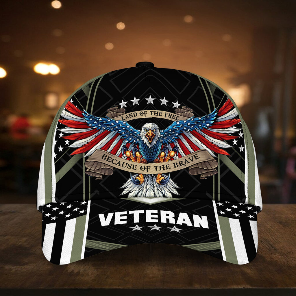 Land Of The Free U.S. Veteran 3D Cap