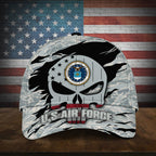 Colorful Puniskull Multiservice U.S Veteran Cap