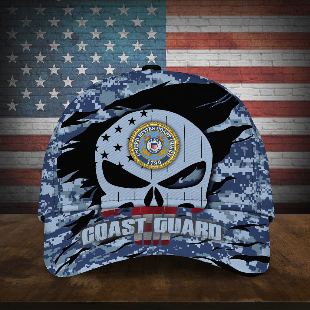 Colorful Puniskull Multiservice U.S Veteran Cap