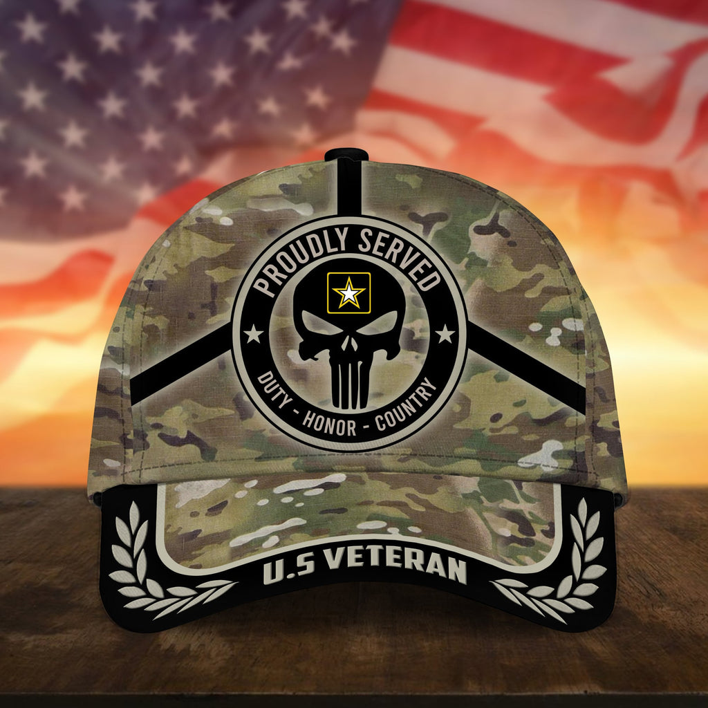 Badass Puniskull Multiservice U.S Veteran Cap
