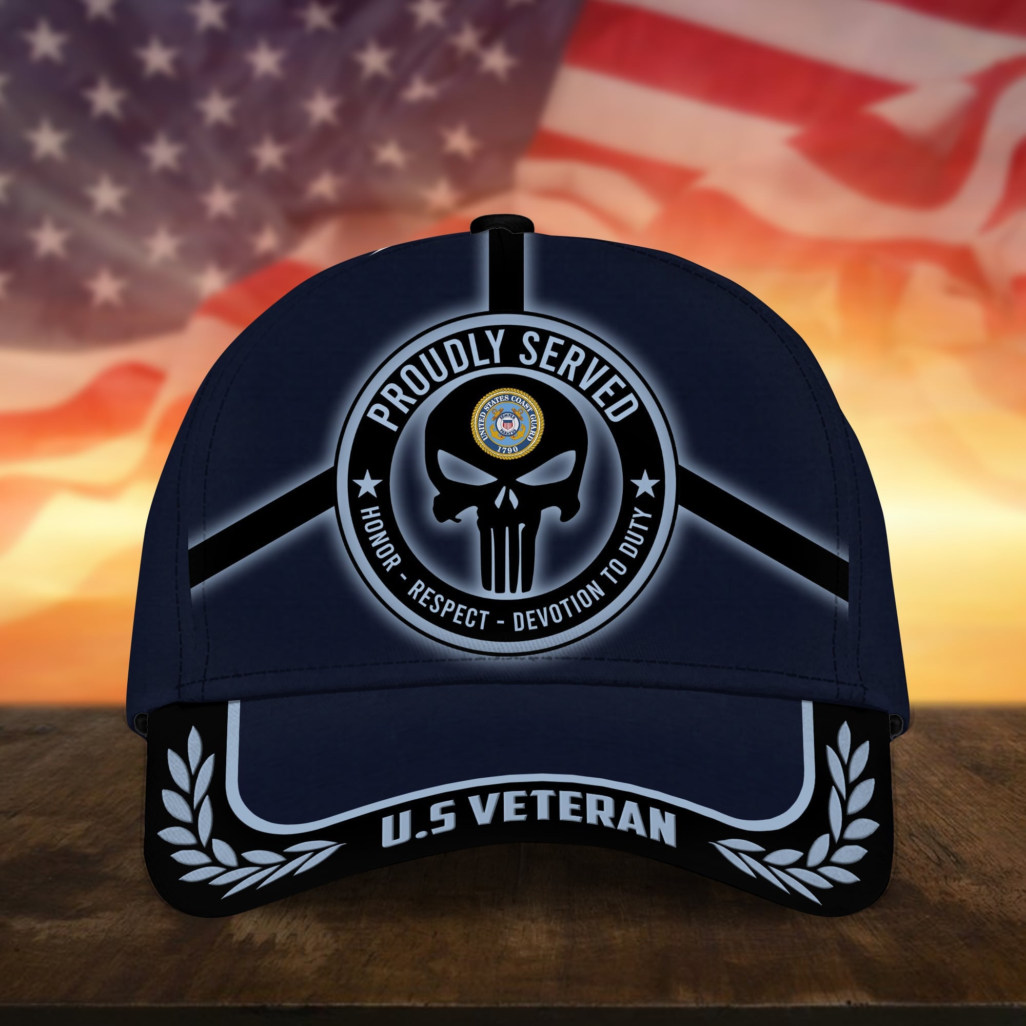 Badass Puniskull Multiservice U.S Veteran Cap