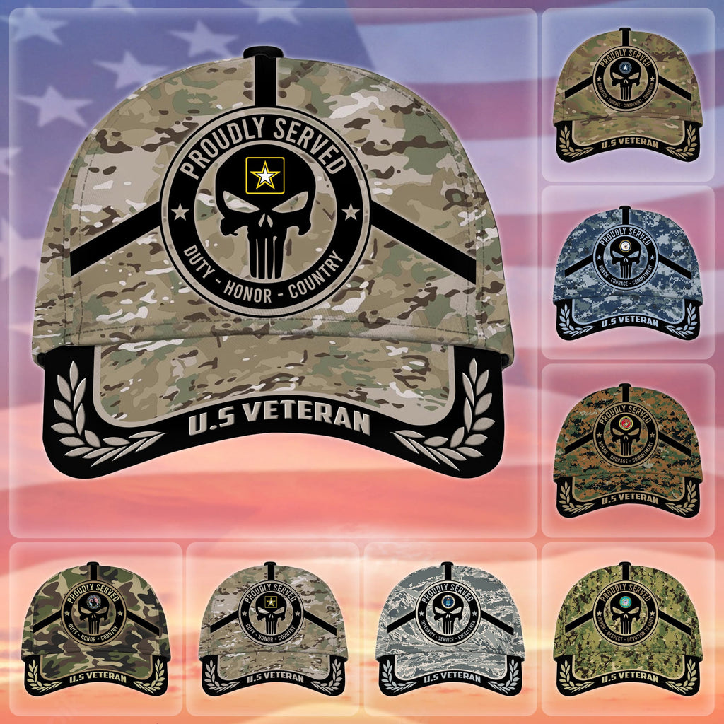 Badass Puniskull Multiservice U.S Veteran Cap