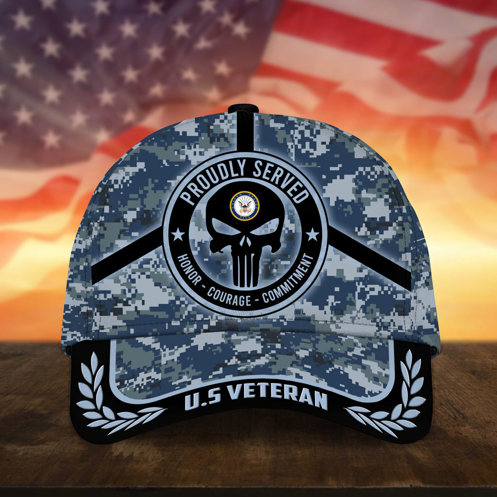 Badass Puniskull Multiservice U.S Veteran Cap