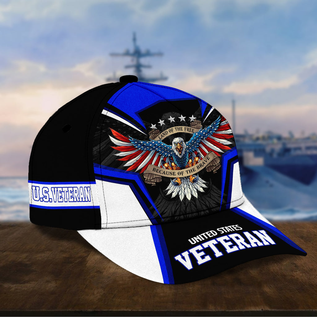 Premium Land Of The Free U.S. Veteran 3D Cap