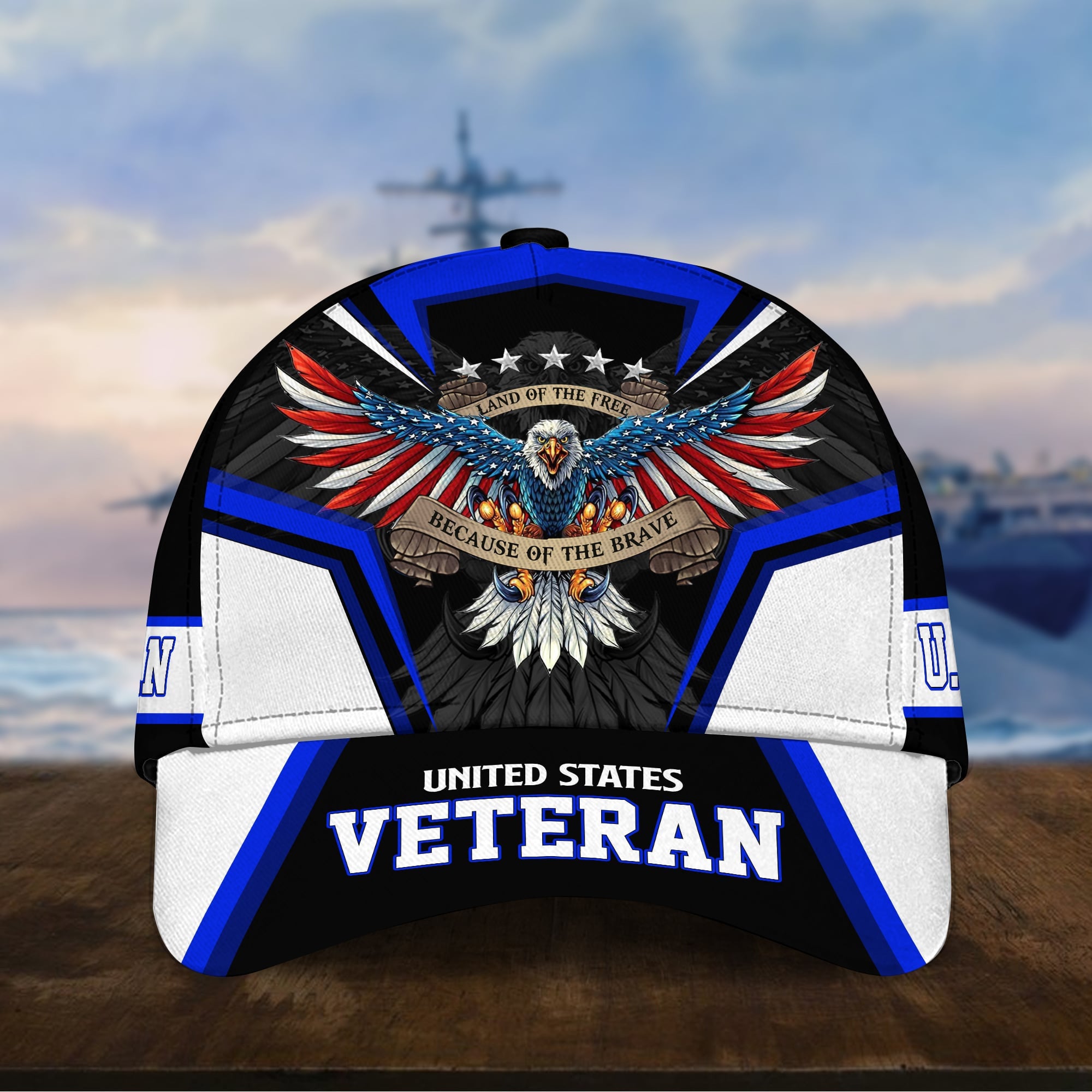 Premium Land Of The Free U.S. Veteran 3D Cap