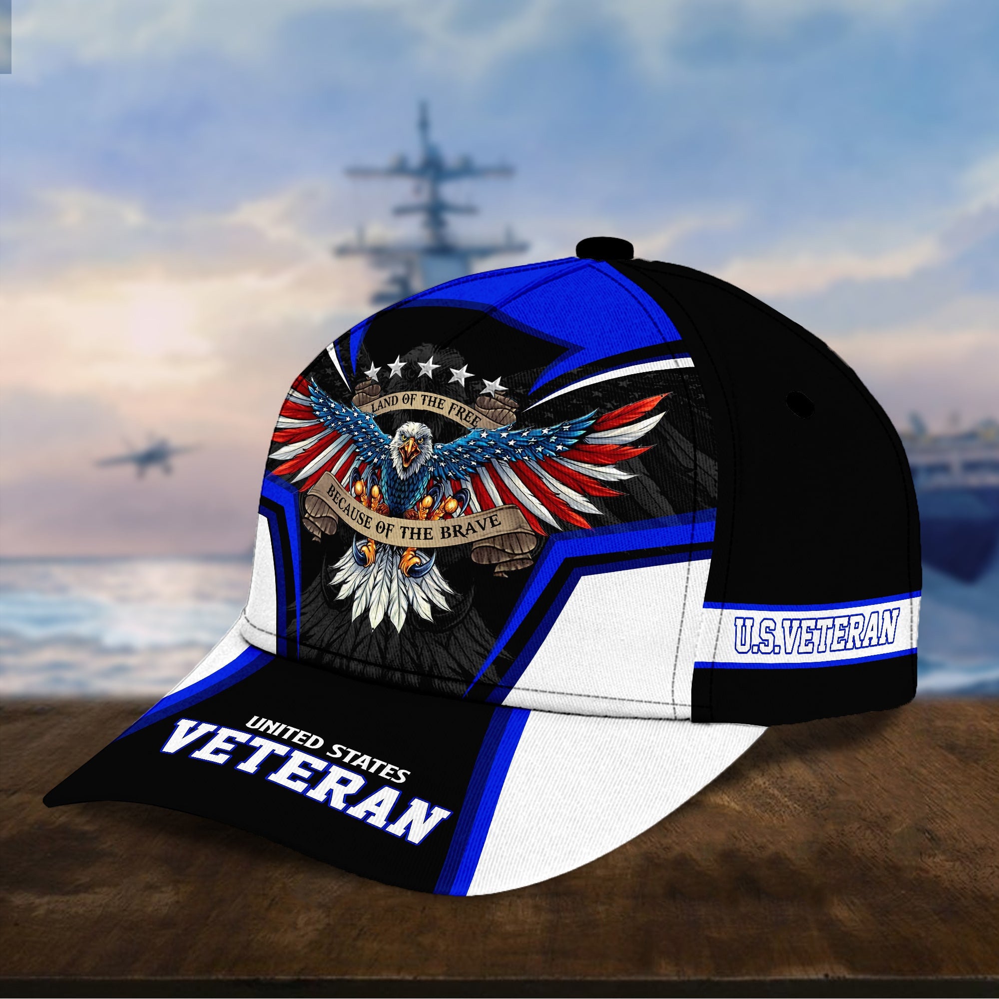 Premium Land Of The Free U.S. Veteran 3D Cap