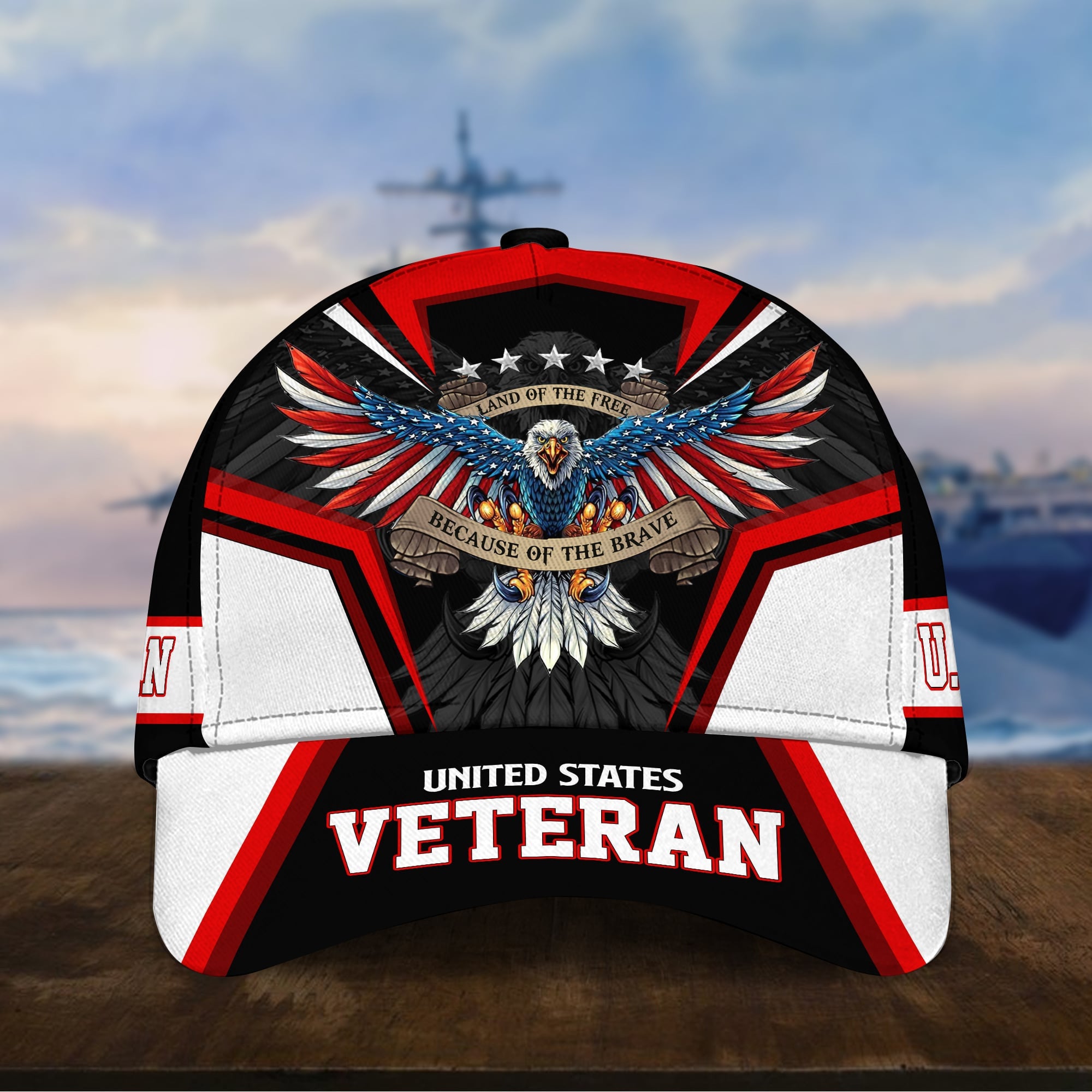 Premium Land Of The Free U.S. Veteran 3D Cap