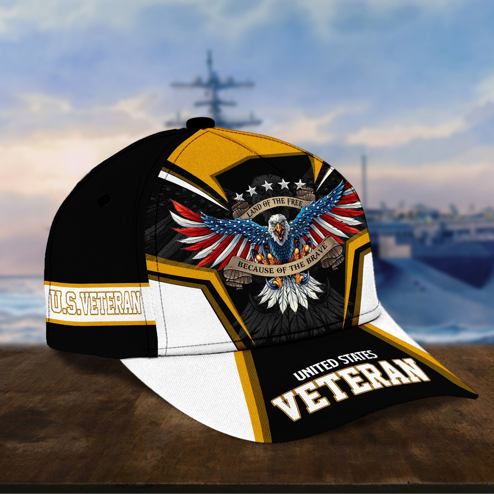 Premium Land Of The Free U.S. Veteran 3D Cap