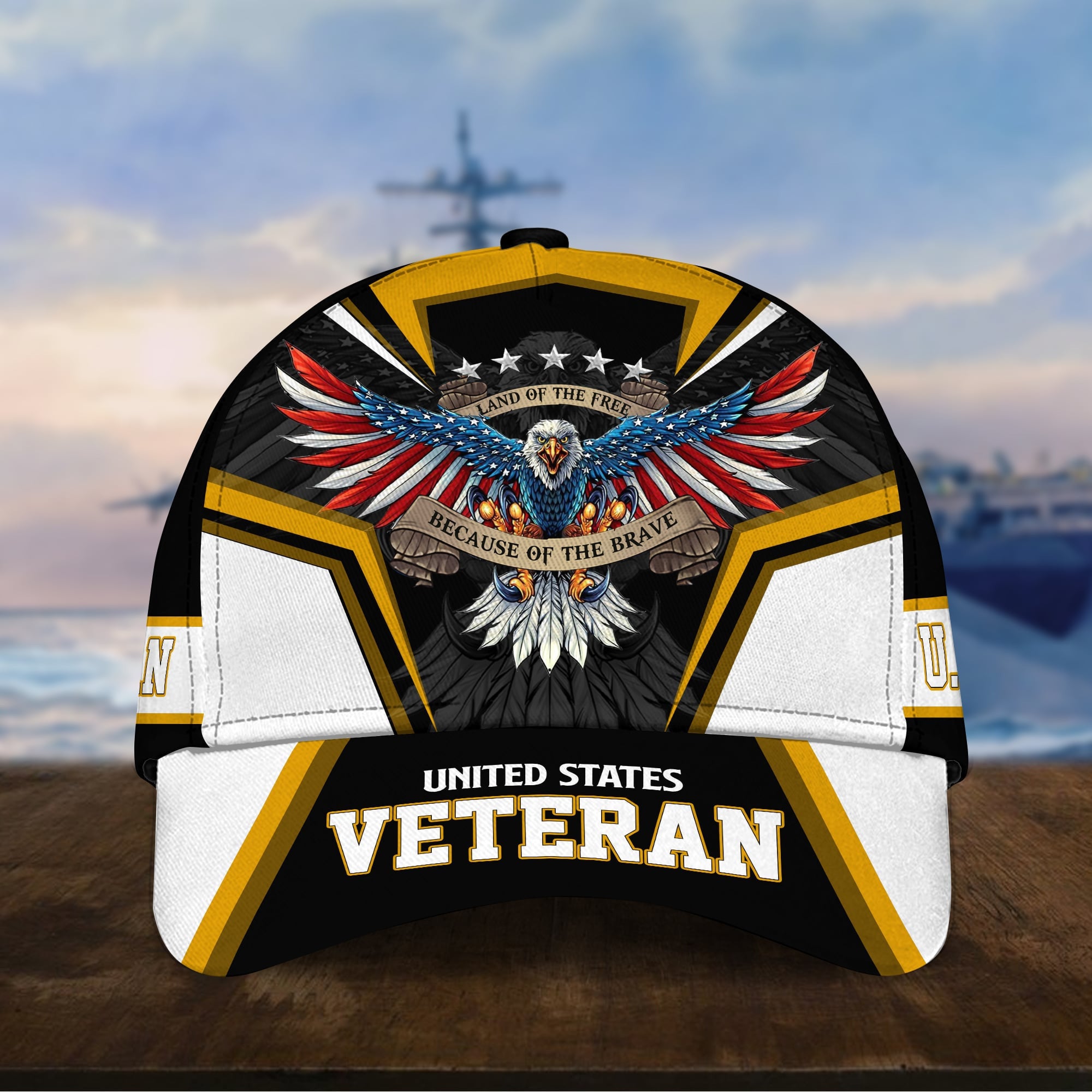 Premium Land Of The Free U.S. Veteran 3D Cap