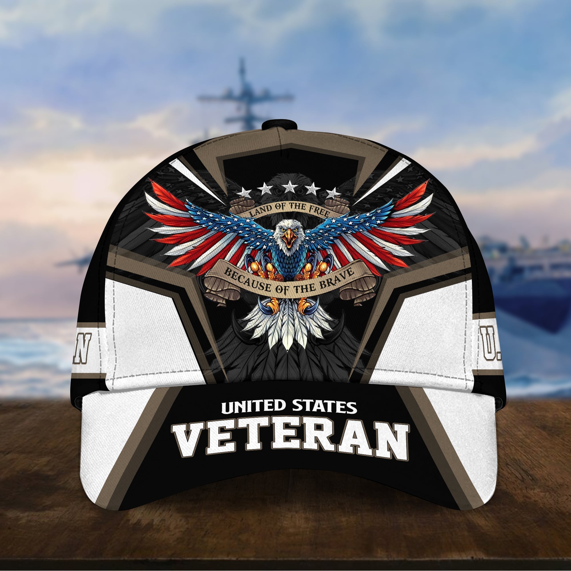 Premium Land Of The Free U.S. Veteran 3D Cap