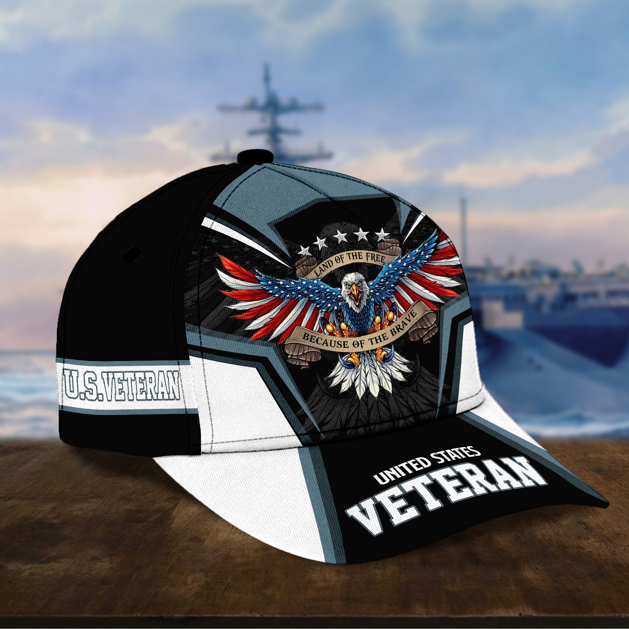 Premium Land Of The Free U.S. Veteran 3D Cap