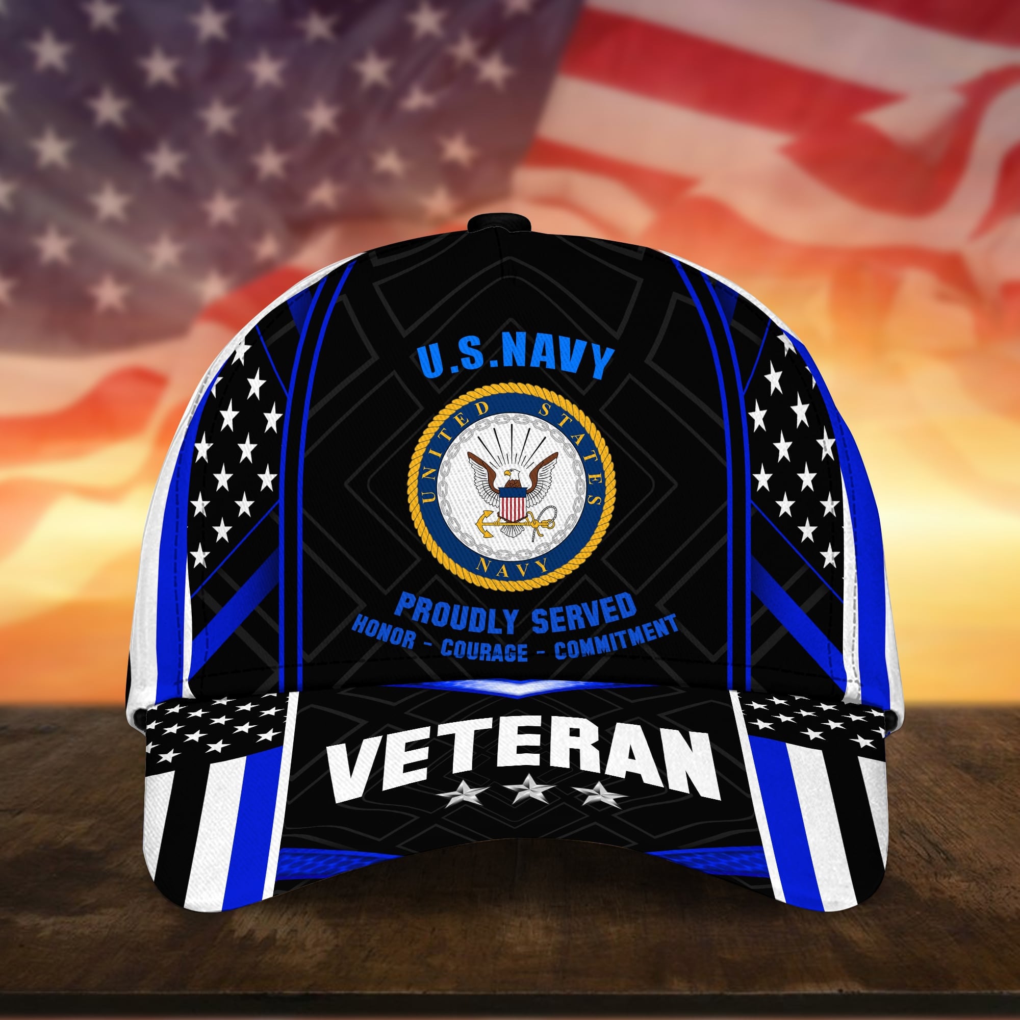 Premium U.S Multiple Service Veteran 3D Cap