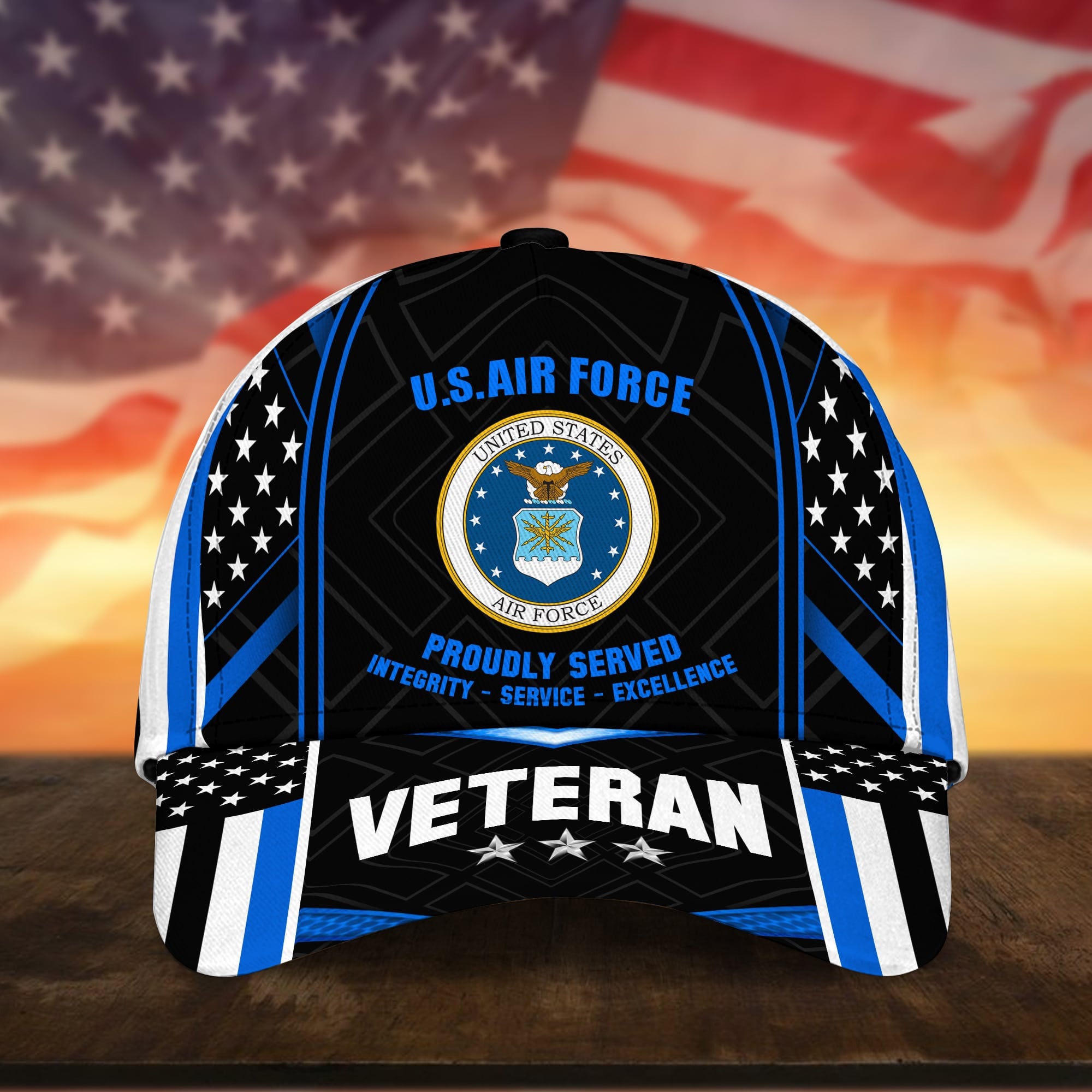 Premium U.S Multiple Service Veteran 3D Cap