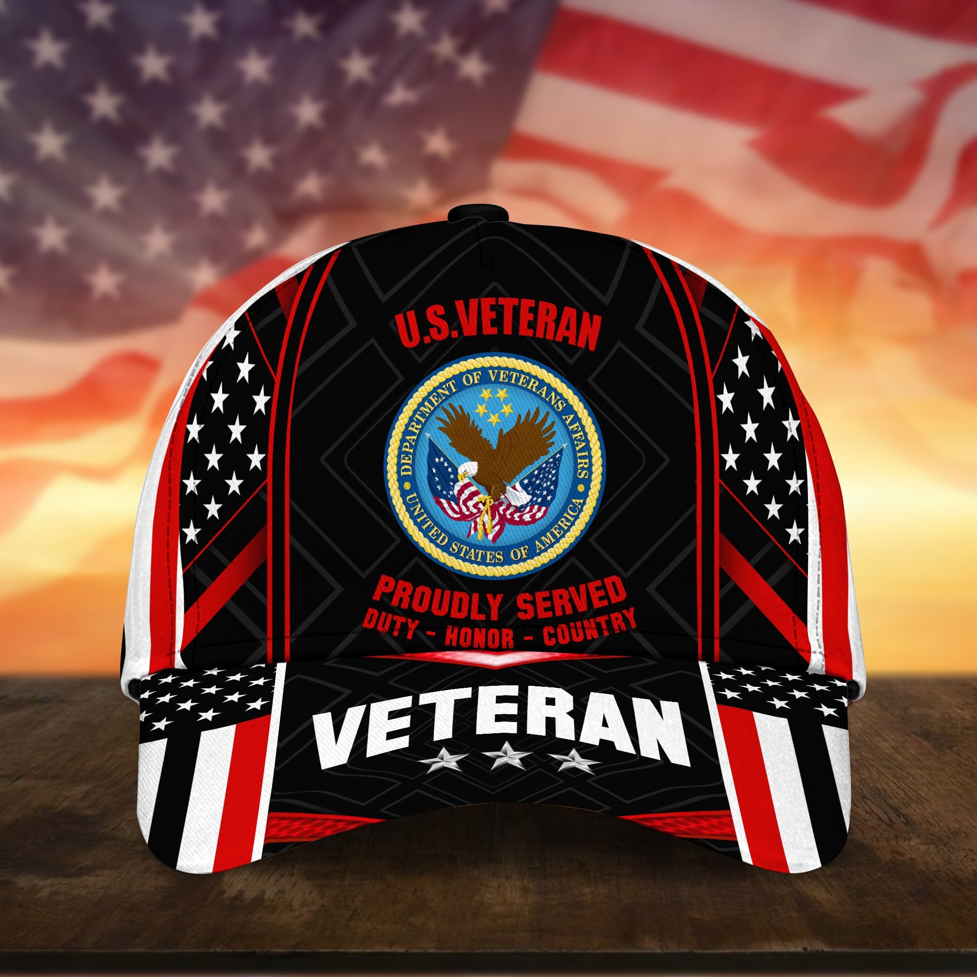 Premium U.S Multiple Service Veteran 3D Cap
