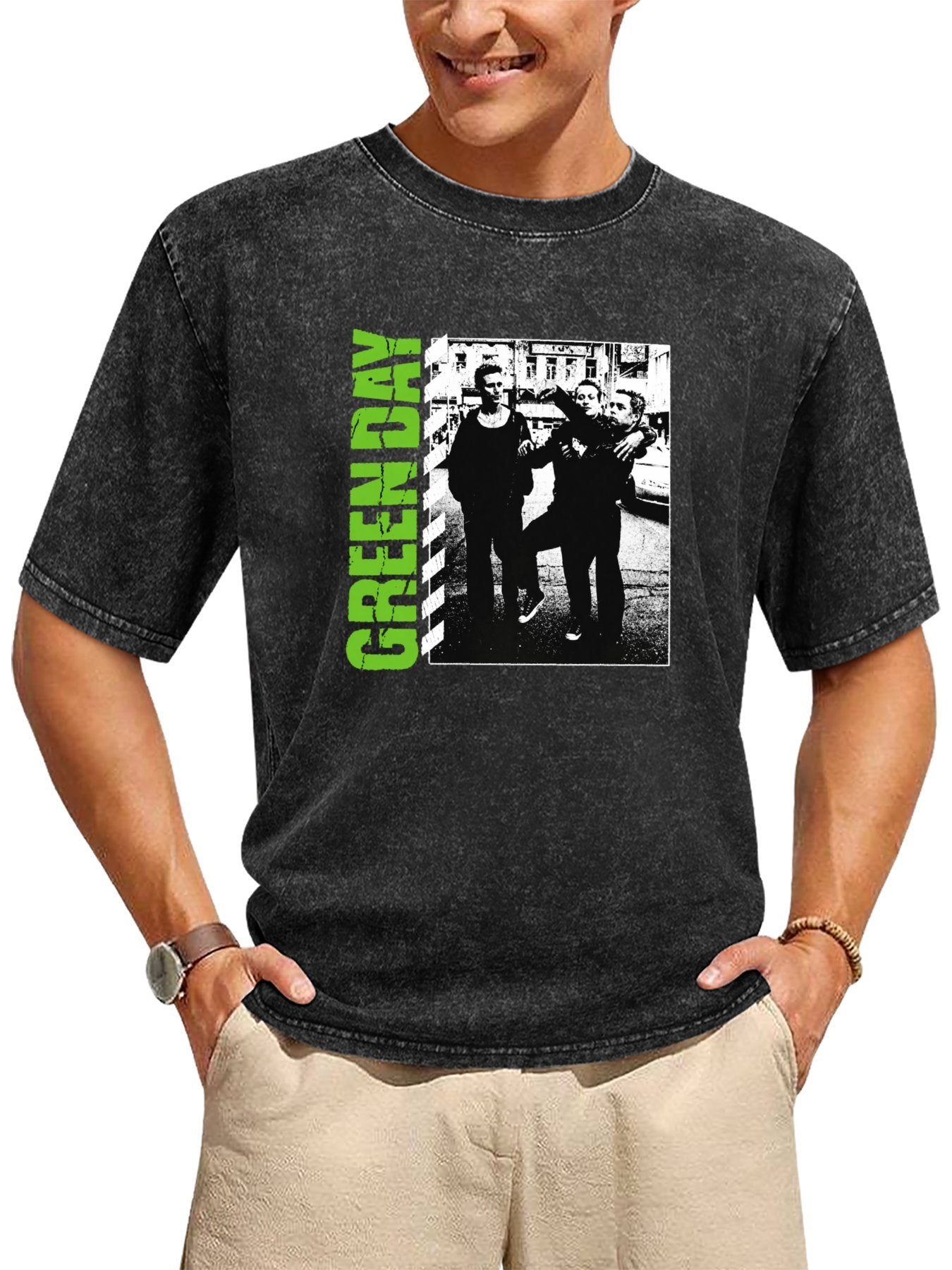 Green Day Street Photo Graphic T-Shirt Secondary image