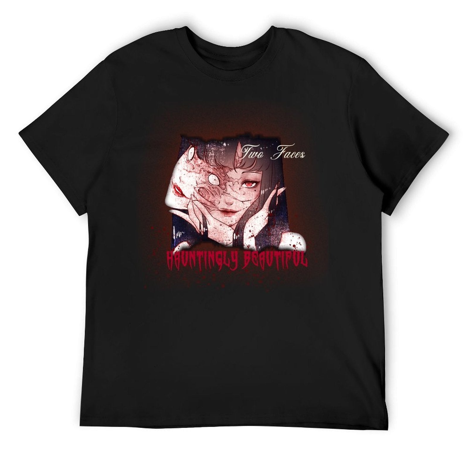 Hauntingly Beautiful Two Faces Graphic White T-Shirt Secondary image
