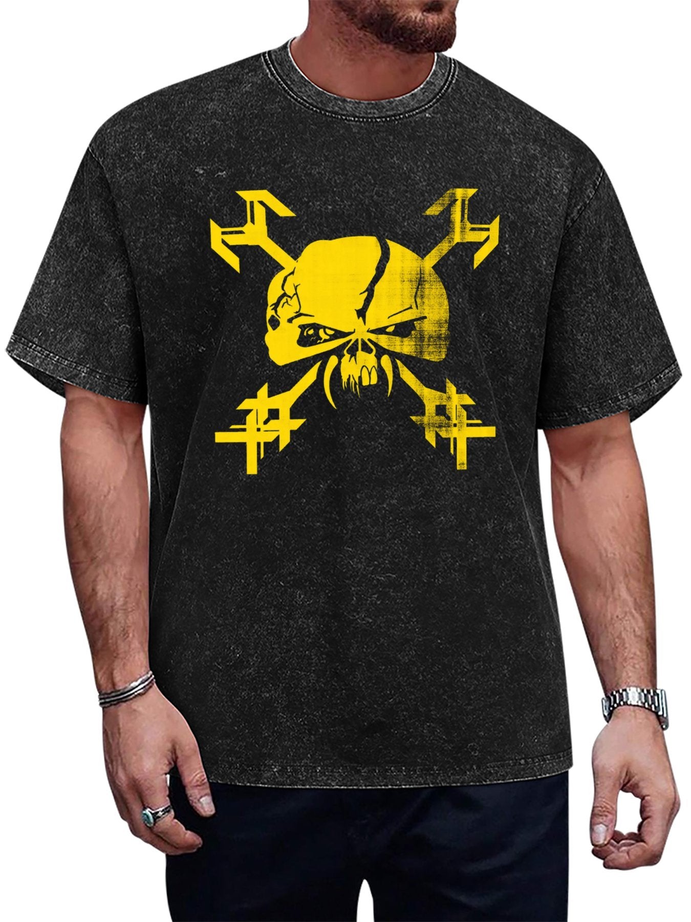 Heavy Metal Skull Graphic T-Shirt Main image
