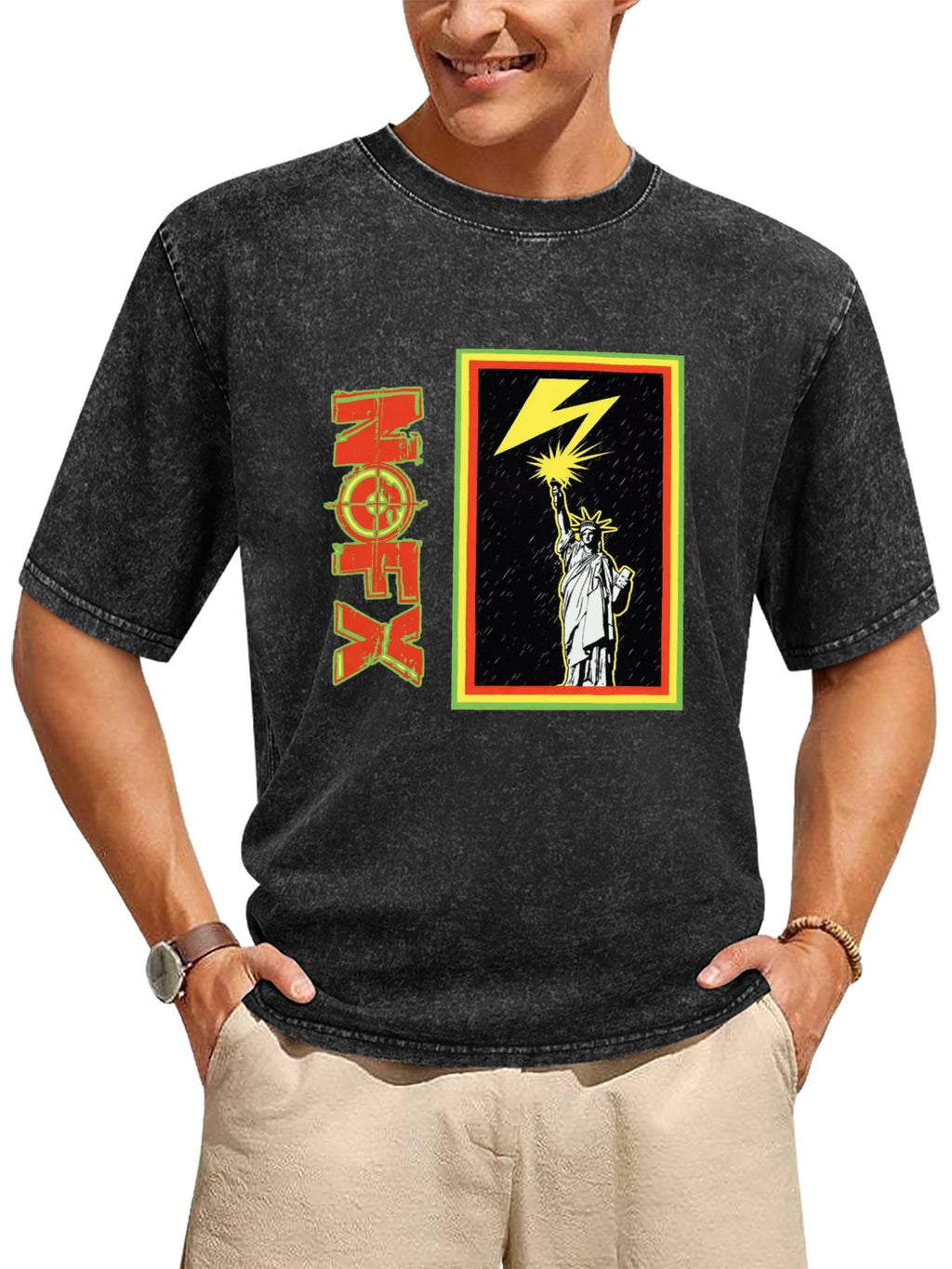 Vintage Washed NOFX Statue of Liberty Graphic T-Shirt