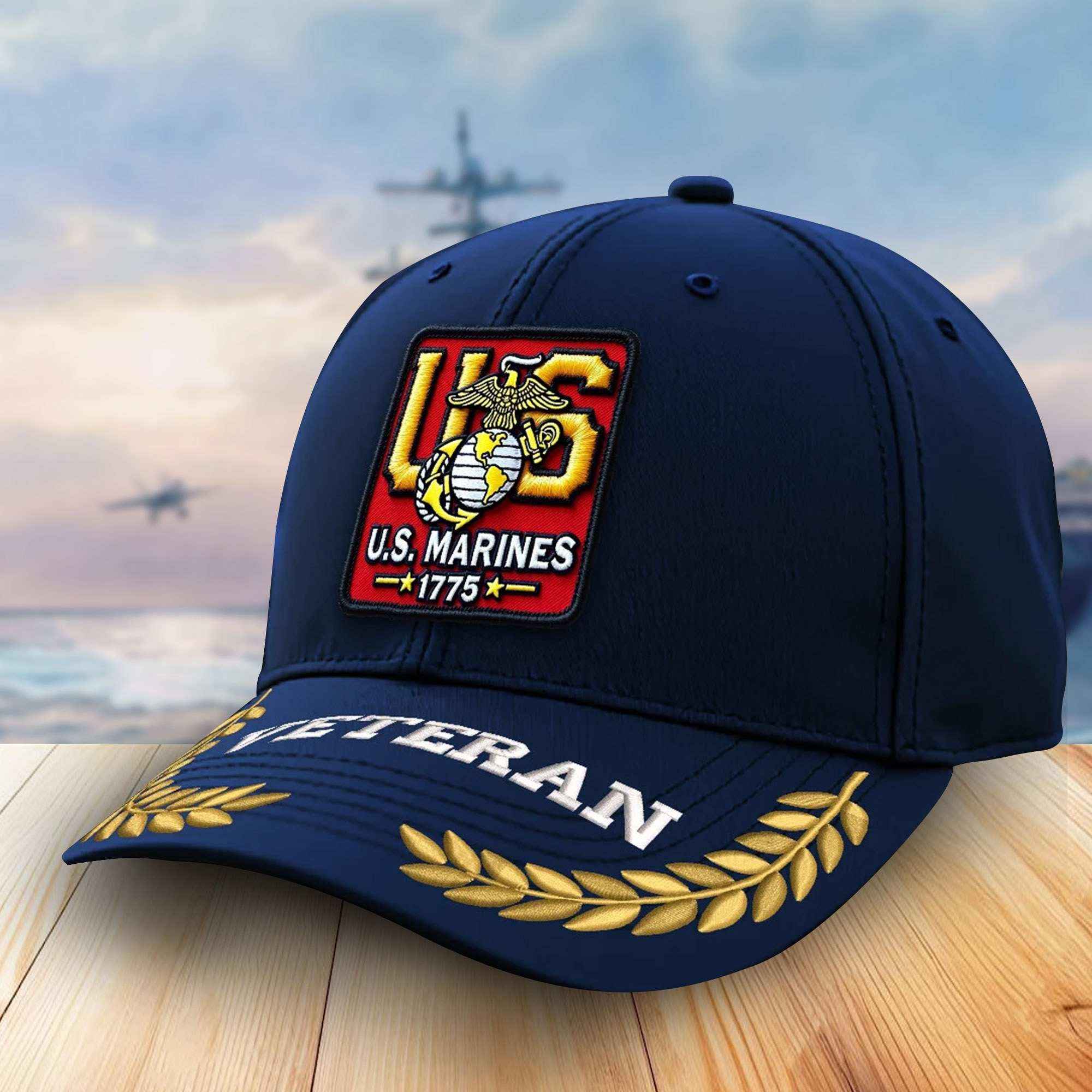 Premium USMC Veterans Embroidered Baseball Hats, Gifts For Marine Veteran On Father's Day, Armed Forces Day, Independence Day, Veterans Day.