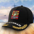 Premium USMC Veterans Embroidered Baseball Hats, Gifts For Marine Veteran On Father's Day, Armed Forces Day, Independence Day, Veterans Day.