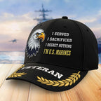 Premium USMC Embroidered Baseball Hats, Gifts For Marine Veterans On Father's Day, Armed Forces Day, Independence Day, Veterans Day.