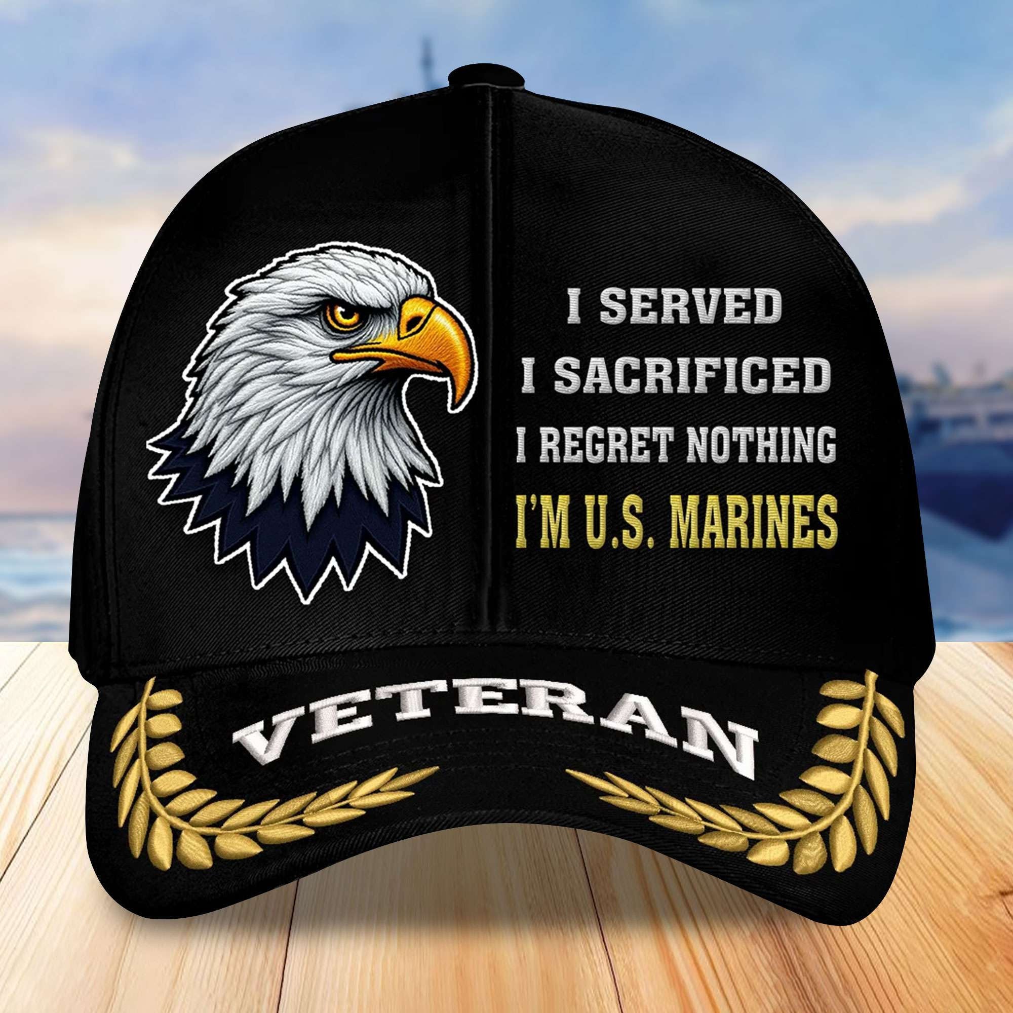 Premium USMC Embroidered Baseball Hats, Gifts For Marine Veterans On Father's Day, Armed Forces Day, Independence Day, Veterans Day.