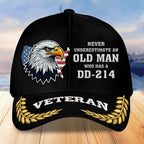 Premium US Veterans Embroidered Baseball Hats, Gifts For Veterans On Father's Day, Armed Forces Day, Independence Day, Veterans Day.