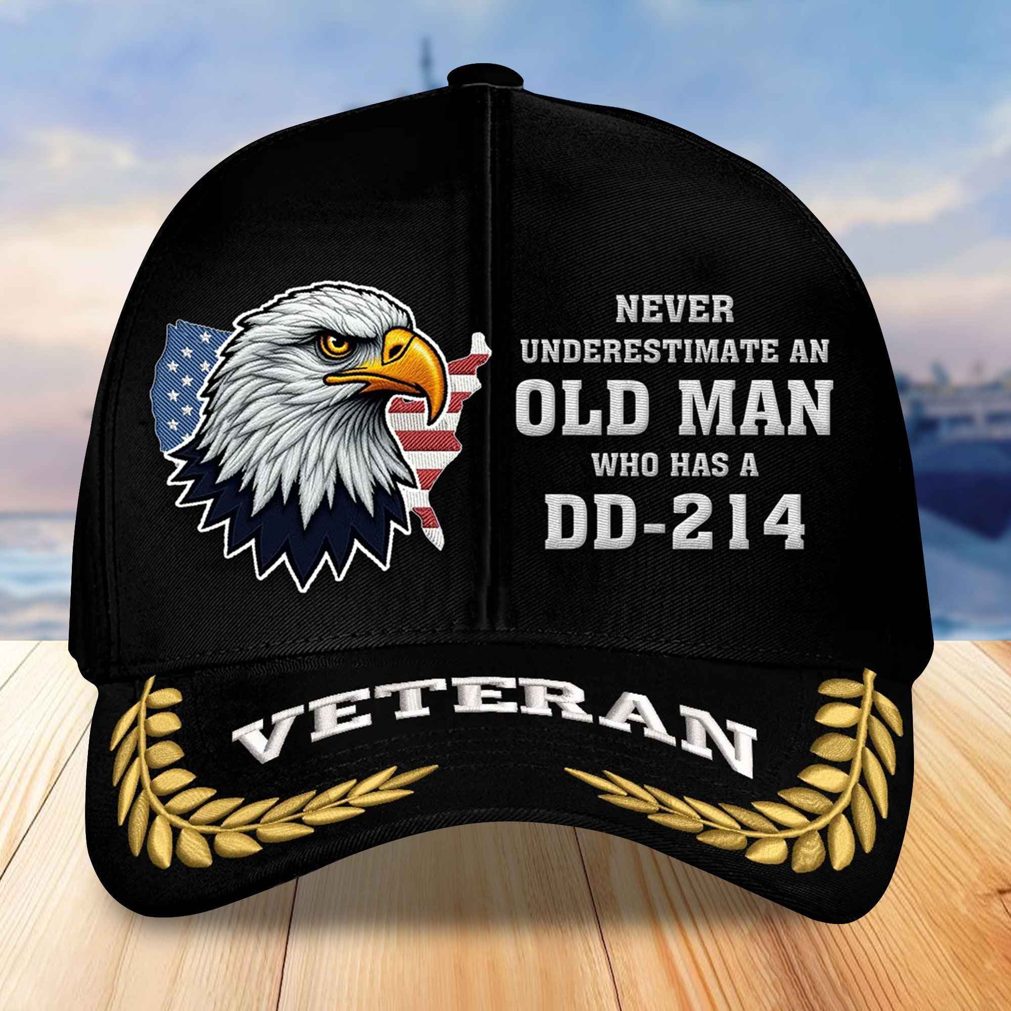 Premium US Veterans Embroidered Baseball Hats, Gifts For Veterans On Father's Day, Armed Forces Day, Independence Day, Veterans Day.