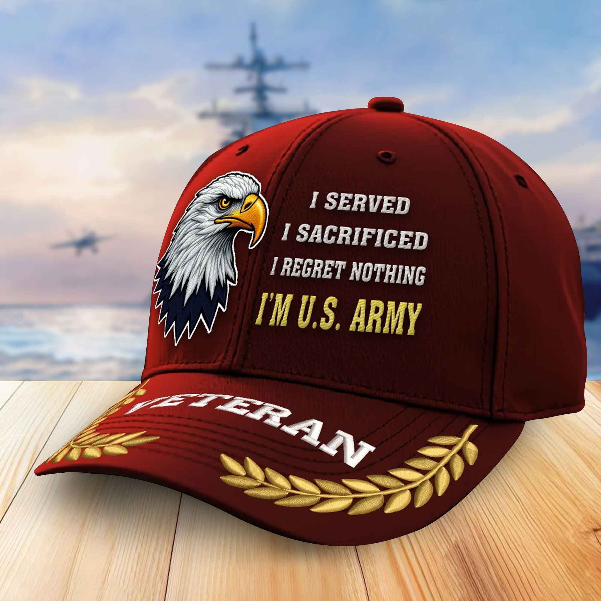 Premium US Army Embroidered Baseball Hats, Gifts For Army Veterans On Father's Day, Armed Forces Day, Independence Day, Veterans Day.