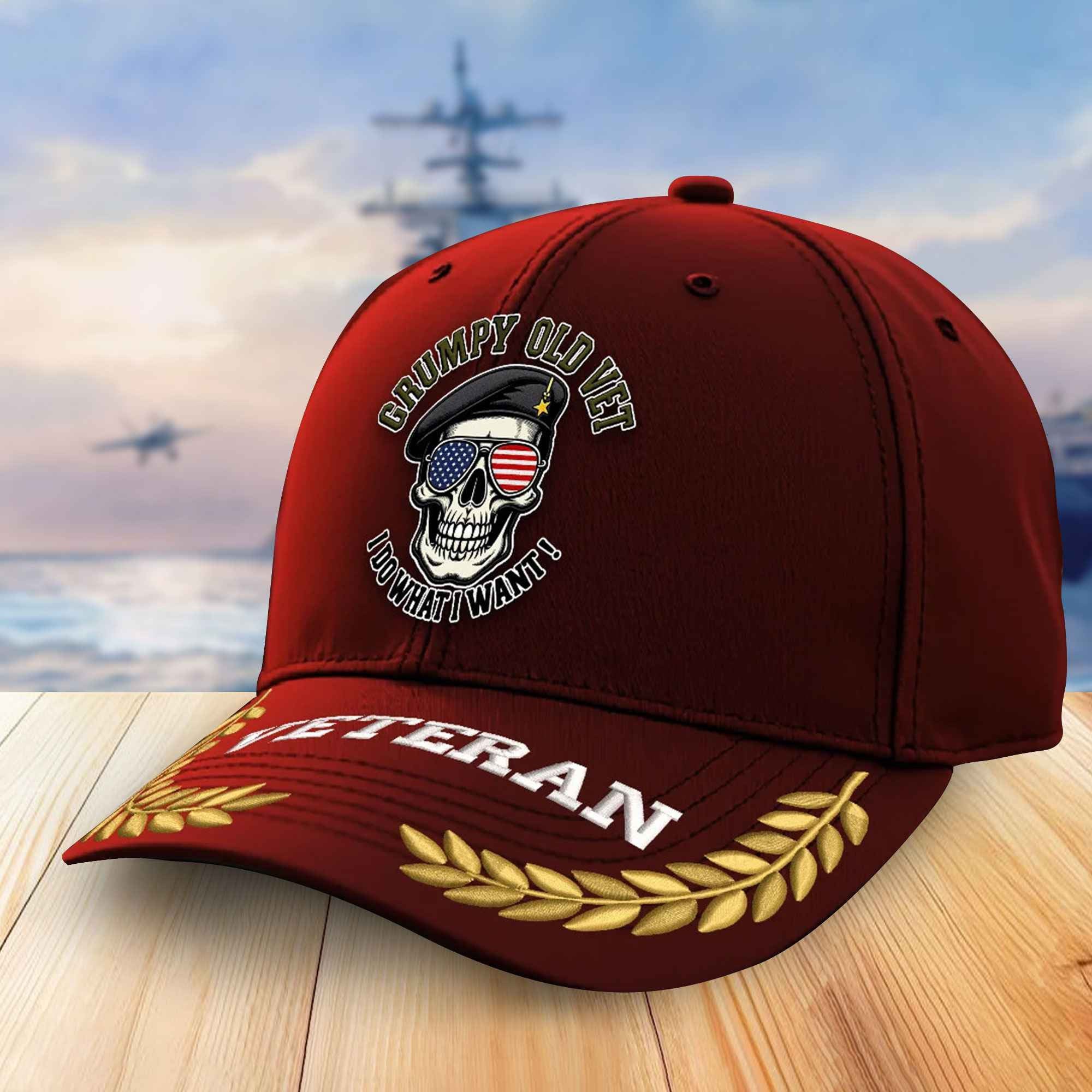 Premium US Veterans Embroidered Baseball Hats, Gifts For Veterans On Father's Day, Armed Forces Day, Independence Day, Veterans Day.