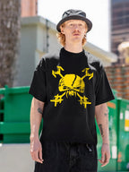 Yellow Skull Crossbones Graphic T-Shirt