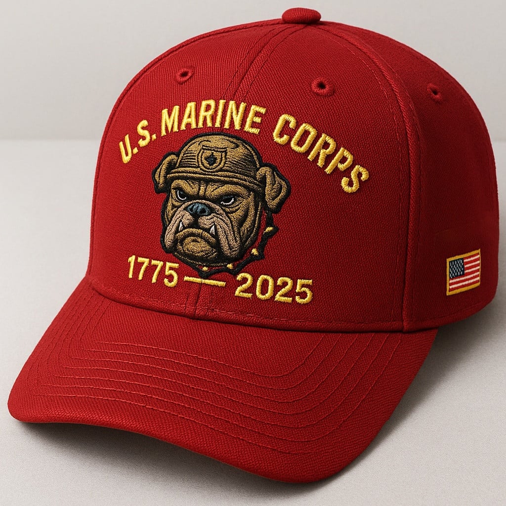 Premium USMC Embroidered Hats, 250th Anniversary Marine Corps Hat, Gifts For Marine Veteran, Gifts On Father's Day, Veterans Day.