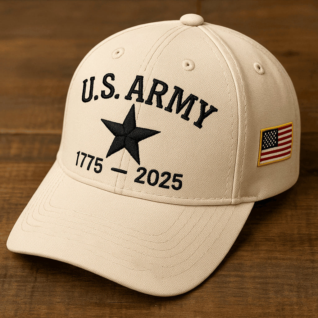 Premium 250th Anniversary Of The Army Embroidered Hats, Gifts For Army Veteran, Gifts On Father's Day, Veterans Day.