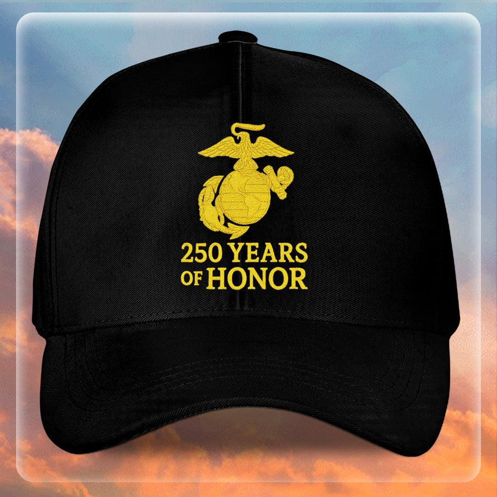 Premium USMC Embroidered Hats, 250th Anniversary Marine Corps Hat, Gifts For Marine Veteran, Gifts On Father's Day, Veterans Day.