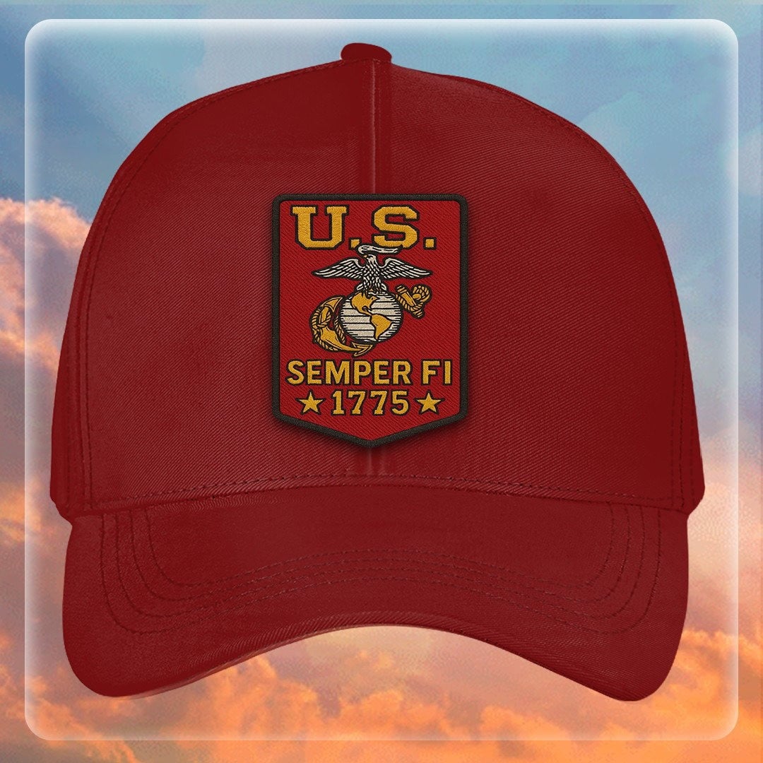 Premium USMC Embroidered Hats, Gifts For Marine Veteran, Gifts On Father's Day, Armed Forces Day, Independence Day, Veterans Day.