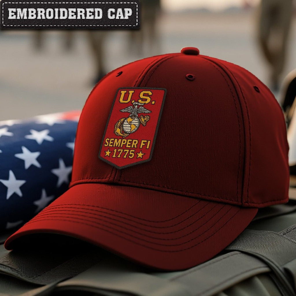 Premium USMC Embroidered Hats, Gifts For Marine Veteran, Gifts On Father's Day, Armed Forces Day, Independence Day, Veterans Day.