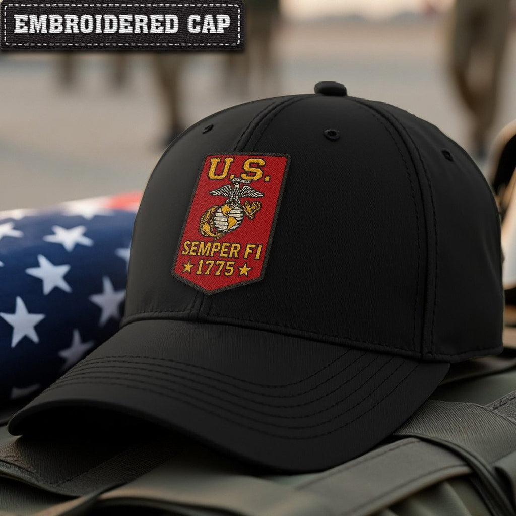 Premium USMC Embroidered Hats, Gifts For Marine Veteran, Gifts On Father's Day, Armed Forces Day, Independence Day, Veterans Day.