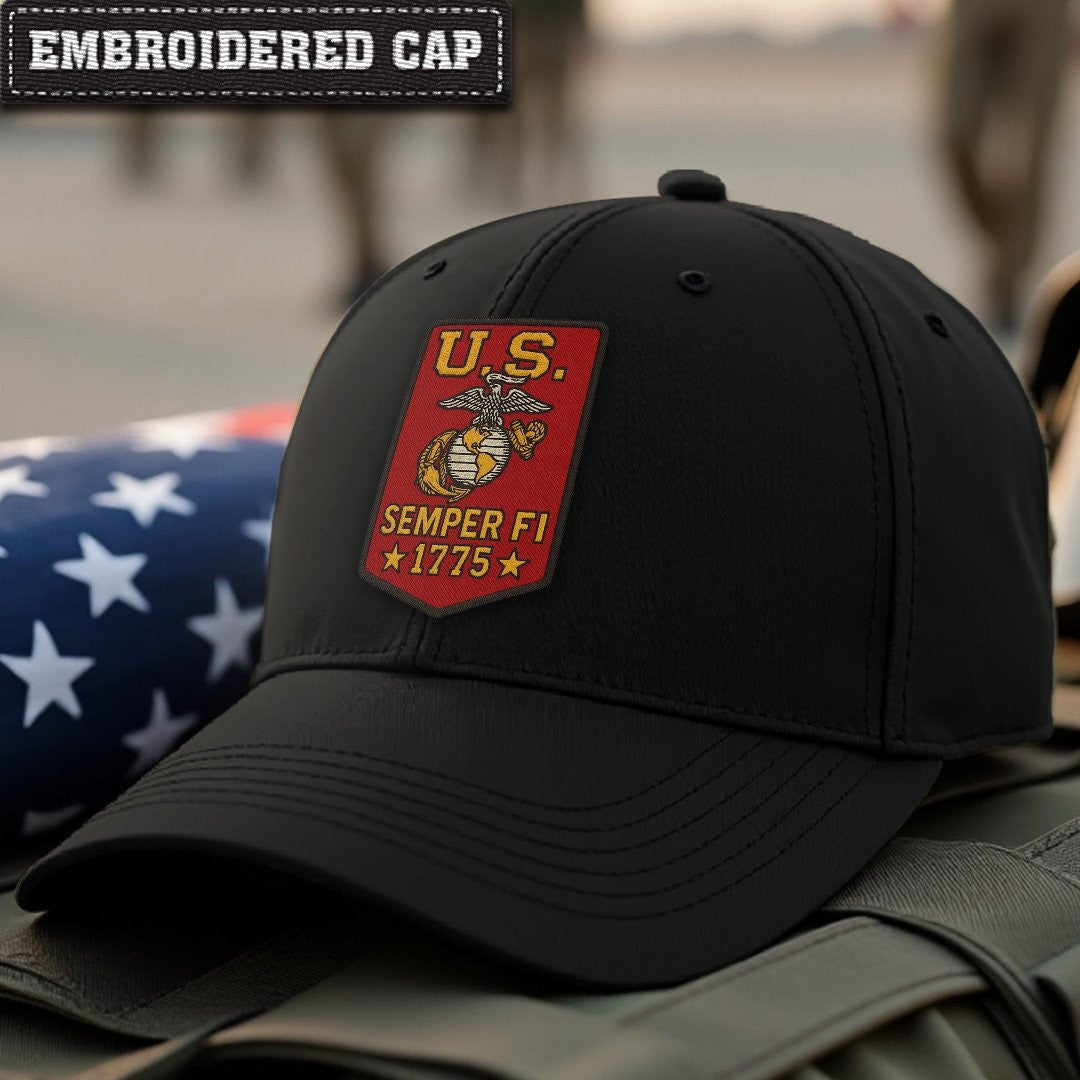 Premium USMC Embroidered Hats, Gifts For Marine Veteran, Gifts On Father's Day, Armed Forces Day, Independence Day, Veterans Day.