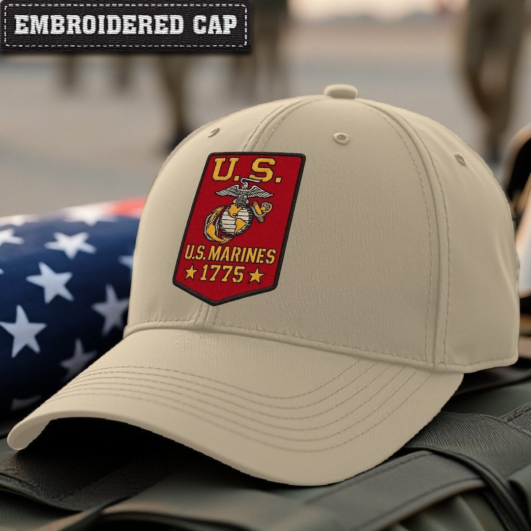 Premium USMC Embroidered Hats, Gifts For Marine Veteran, Gifts On Father's Day, Armed Forces Day, Independence Day, Veterans Day.