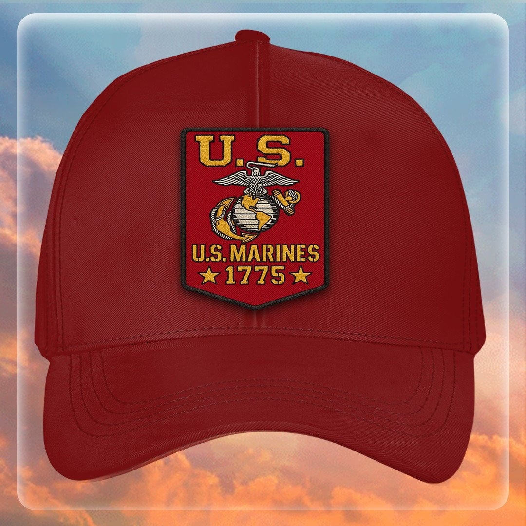 Premium USMC Embroidered Hats, Gifts For Marine Veteran, Gifts On Father's Day, Armed Forces Day, Independence Day, Veterans Day.