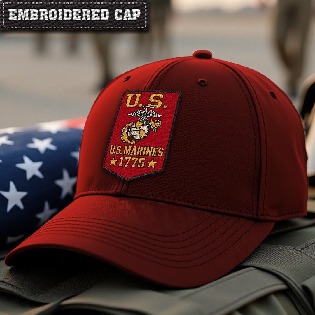 Premium USMC Embroidered Hats, Gifts For Marine Veteran, Gifts On Father's Day, Armed Forces Day, Independence Day, Veterans Day.
