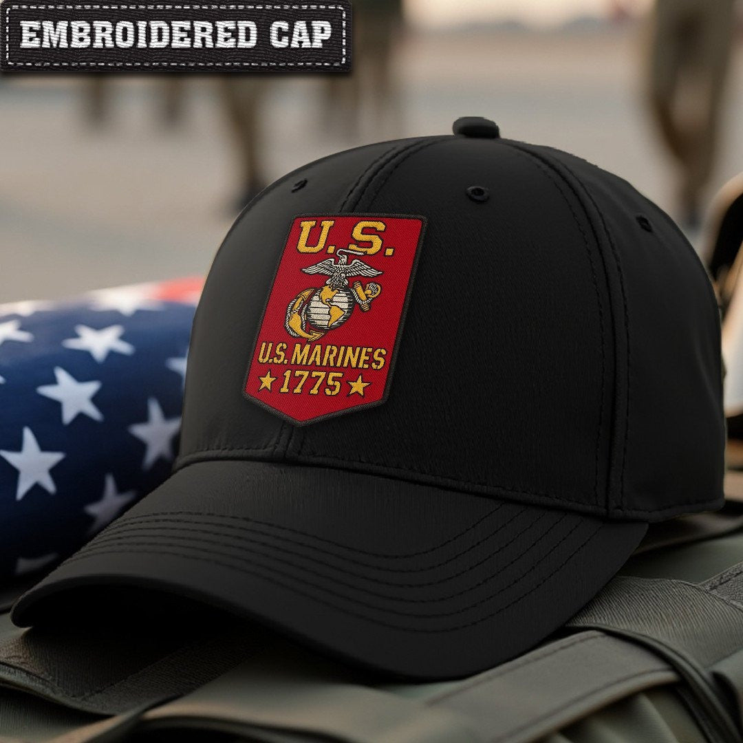 Premium USMC Embroidered Hats, Gifts For Marine Veteran, Gifts On Father's Day, Armed Forces Day, Independence Day, Veterans Day.