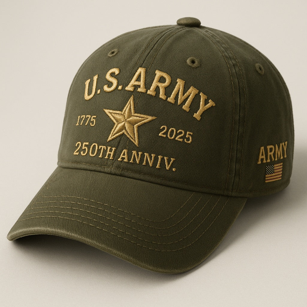Premium 250th Anniversary Of The Army Embroidered Hats, Gifts For Army Veteran, Gifts On Father's Day, Armed Forces Day, Veterans Day.