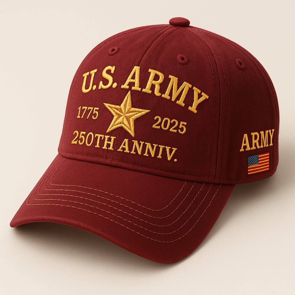 Premium 250th Anniversary Of The Army Embroidered Hats, Gifts For Army Veteran, Gifts On Father's Day, Armed Forces Day, Veterans Day.