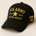 Premium 250th Anniversary Of The Army Embroidered Hats, Gifts For Army Veteran, Gifts On Father's Day, Armed Forces Day, Veterans Day.