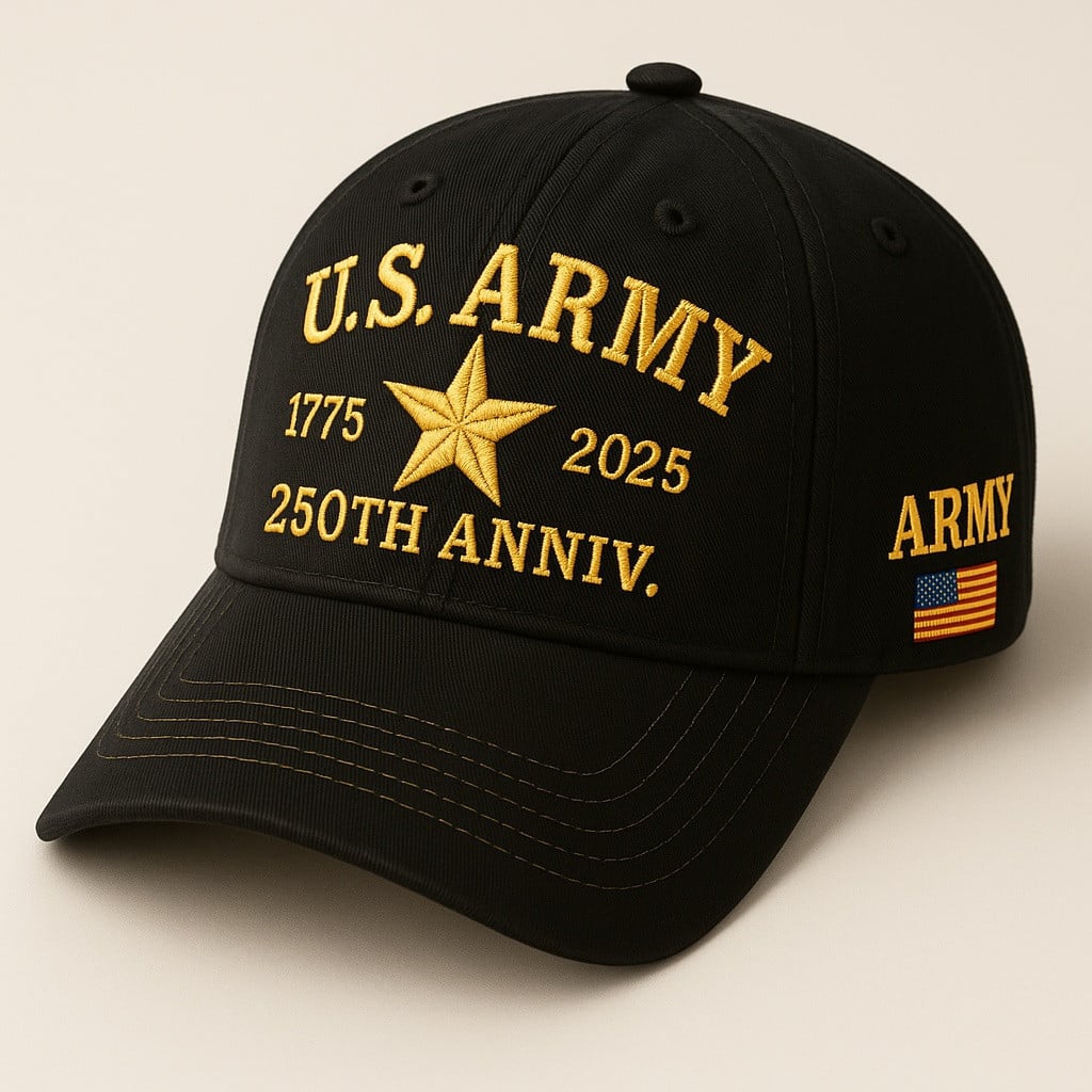 Premium 250th Anniversary Of The Army Embroidered Hats, Gifts For Army Veteran, Gifts On Father's Day, Armed Forces Day, Veterans Day.