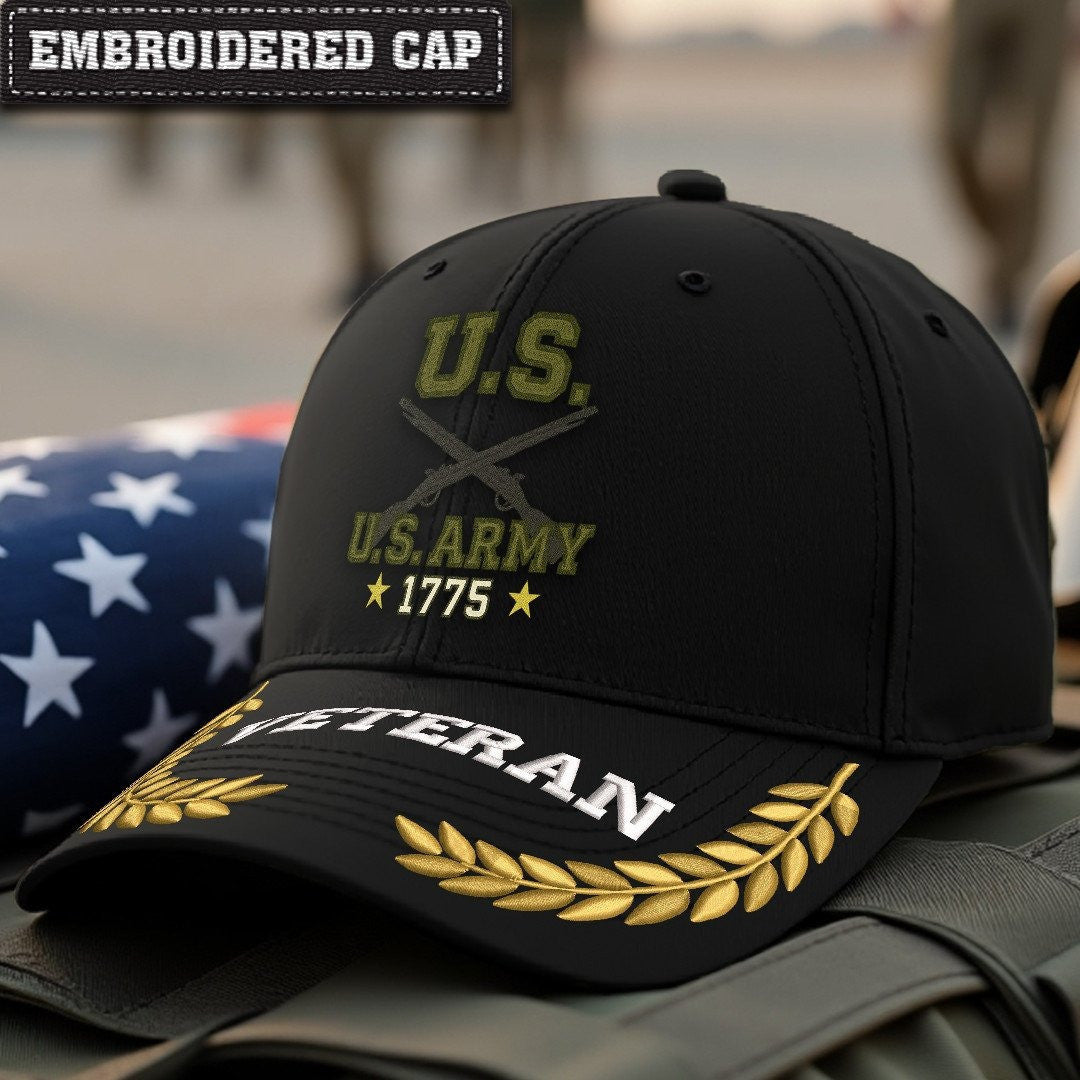 Premium US Army Embroidered Hats, Gifts For Army Veteran, Gifts On Father's Day, Armed Forces Day, Independence Day, Veterans Day.