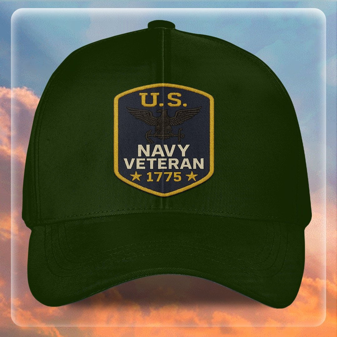 Premium US Navy Embroidered Hats, Gifts For Navy Veteran, Gifts On Father's Day, Armed Forces Day, Independence Day, Veterans Day.