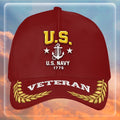 Premium US Navy Embroidered Hats, Gifts For Navy Veteran, Gifts On Father's Day, Armed Forces Day, Independence Day, Veterans Day.