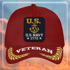 Premium US Navy Embroidered Hats, Gifts For Navy Veteran, Gifts On Father's Day, Armed Forces Day, Independence Day, Veterans Day.